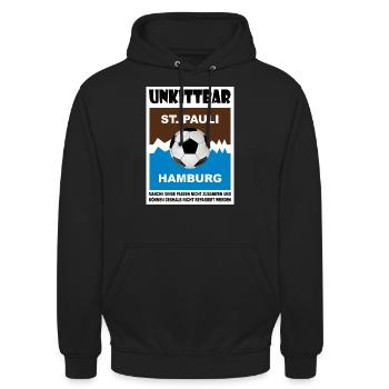 Unkittbar Fußball Hamburg St. Pauli, Fan, Geschenk - Unisex Hoodie - Schwarz - Vorne - Alina (178cm) & Michal (187cm)