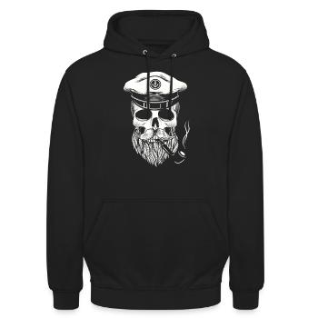 Kapitän Totenkopf Seemann - Unisex Hoodie - Schwarz - Vorne - Alina (178cm) & Michal (187cm)