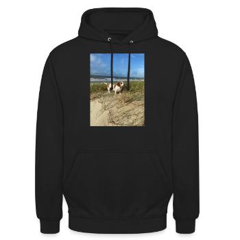 Molly the Dackel - Unisex Hoodie - Schwarz - Vorne - Alina (178cm) & Michal (187cm)