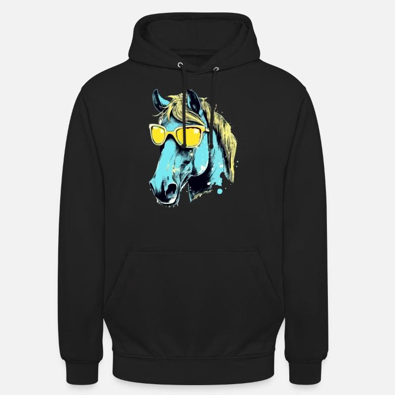 Toto, das bebrillte Pferd - Unisex Hoodie - Schwarz