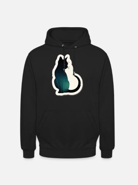 Cat Silhouette - Unisex Hoodie - black