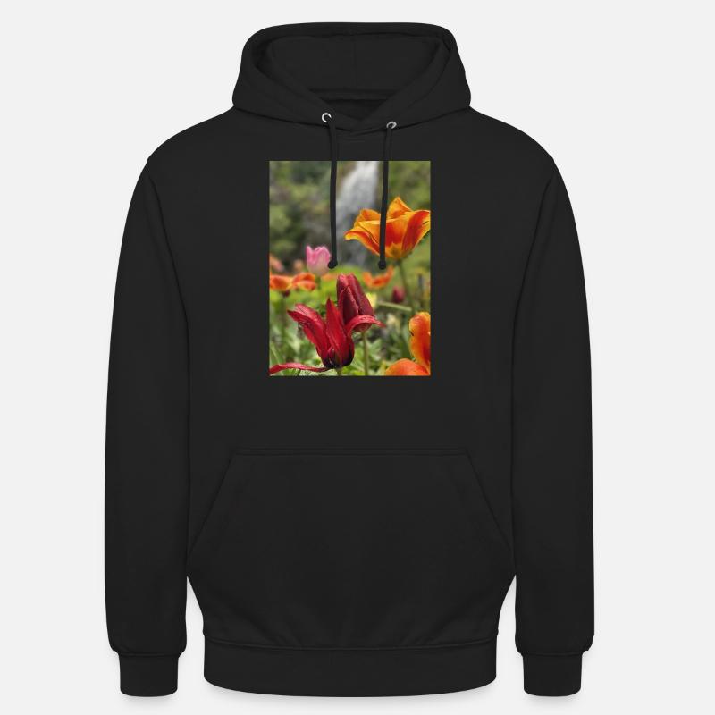 Tulips colorful - Unisex Hoodie - black