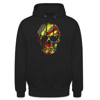 Totenkopf Skull Schädel - Unisex Hoodie - black - Front - Alina (178cm) & Michal (187cm)