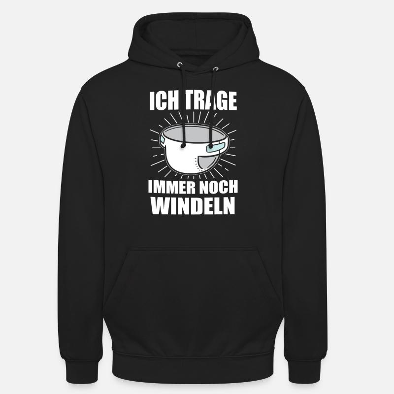 ABDL Windel Diaper Geschenk - Unisex Hoodie - Schwarz