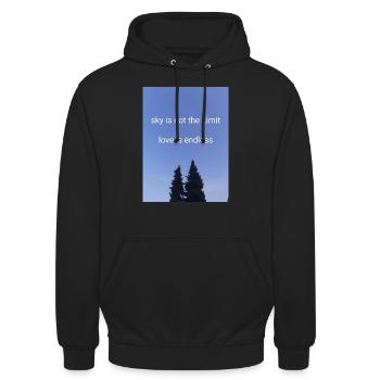 l’amour est un ciel sans fin n’est pas la limite - Sweat-shirt à capuche unisexe - noir - Devant - Alina (178cm) & Michal (187cm)