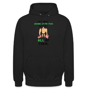 Mangeur de protéines - Sweat-shirt à capuche unisexe - noir - Devant - Alina (178cm) & Michal (187cm)