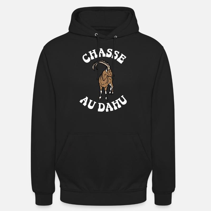 chasse au dahu - Sweat-shirt à capuche unisexe - noir