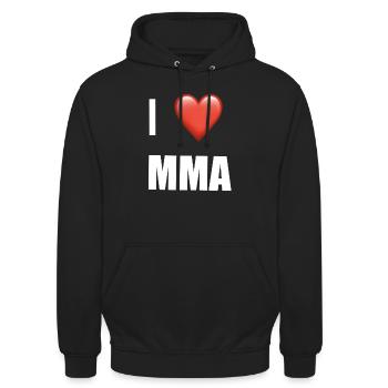 I Love MMA Kampfsport Design - Unisex Hoodie - Schwarz - Vorne - Alina (178cm) & Michal (187cm)