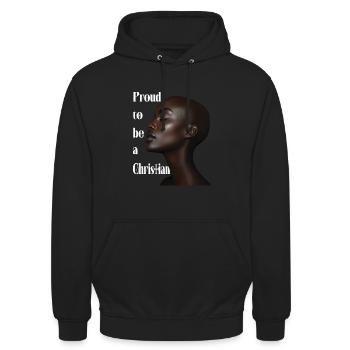 proud to bea christian - Unisex Hoodie - black - Front - Alina (178cm) & Michal (187cm)