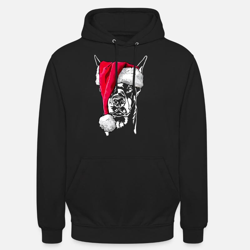 Doberman Pinscher Noël - Sweat-shirt à capuche unisexe - noir