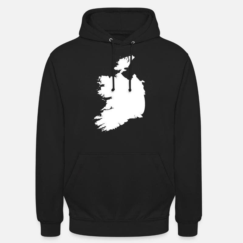 Drapeau de carte d'Irlande - Sweat-shirt à capuche unisexe - noir