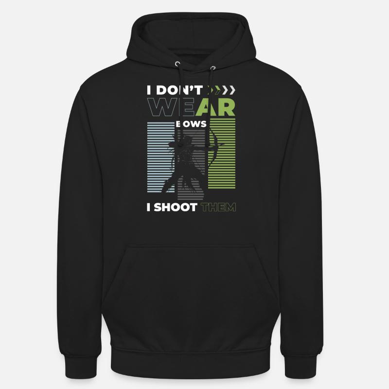 Tirer, Chasse, Chasse, Flèche - Sweat-shirt à capuche unisexe - noir