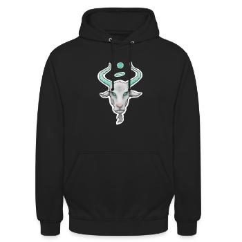 Chèvre - Sweat-shirt à capuche unisexe - noir - Devant - Alina (178cm) & Michal (187cm)