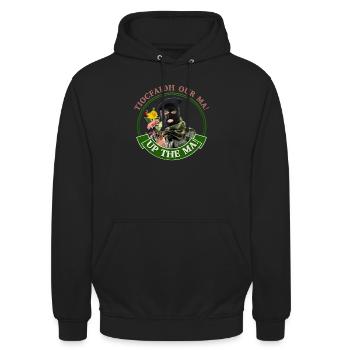 Up the ma funny Irish rebel Mothers day gift - Unisex Hoodie - black - Front - Alina (178cm) & Michal (187cm)