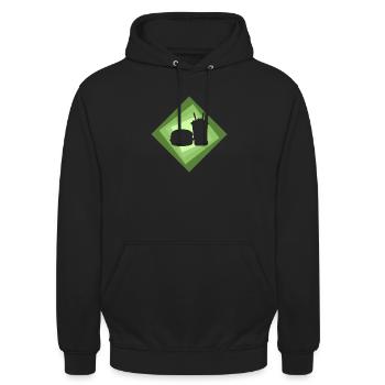 Imbisswagen Imbiss Burger - Unisex Hoodie - Schwarz - Vorne - Alina (178cm) & Michal (187cm)