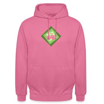 Maehdrescher Bauer Ranch - Unisex Hoodie - Pink - Vorne - Alina (178cm) & Michal (187cm)