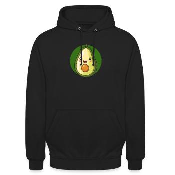 Avocado Veganerin - Unisex Hoodie - Schwarz - Vorne - Alina (178cm) & Michal (187cm)