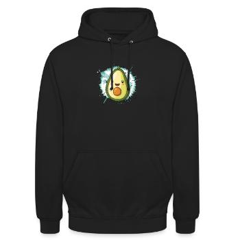 Avocado Veganer Veganerin - Unisex Hoodie - Schwarz - Vorne - Alina (178cm) & Michal (187cm)