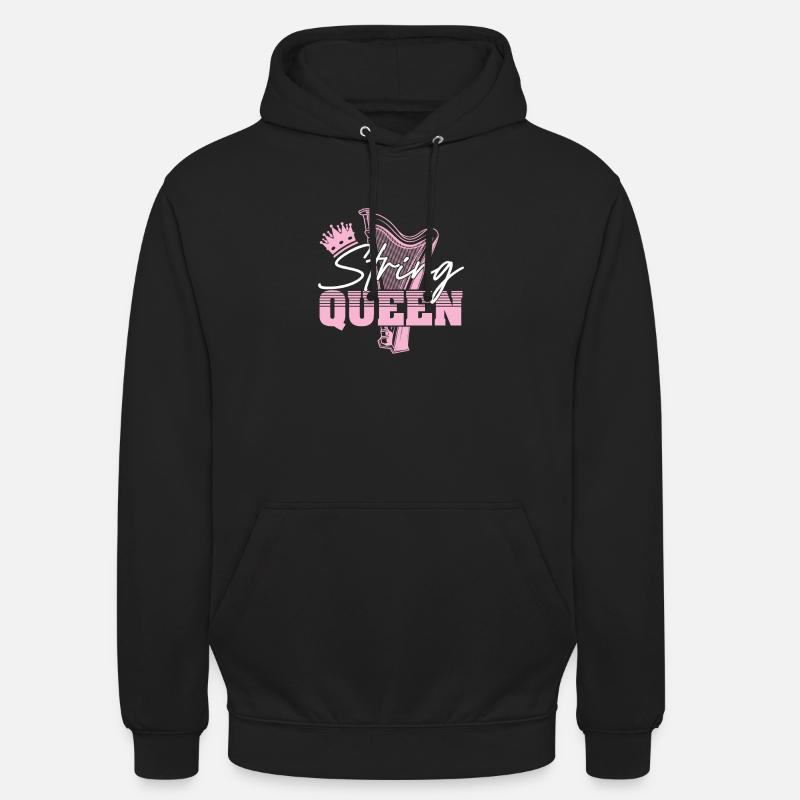 String Queen Harpist Drôle - Sweat-shirt à capuche unisexe - noir