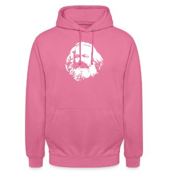 Karl-Marx-Schablone - Unisex Hoodie - Pink - Vorne - Alina (178cm) & Michal (187cm)