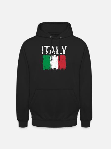 Italy Brushstroke Flag - Unisex Hoodie - black