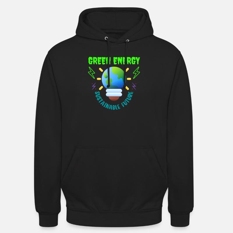 Énergie verte, avenir durable - Sweat-shirt à capuche unisexe - noir