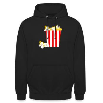 Popcorn - Unisex Hoodie - Schwarz - Vorne - Alina (178cm) & Michal (187cm)