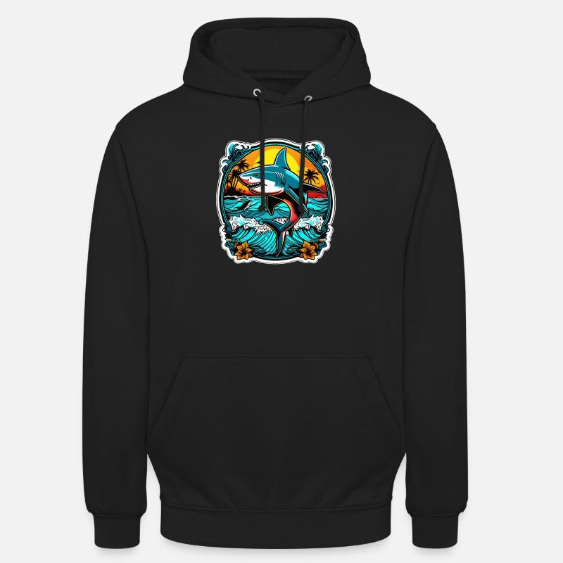 Shark & Sunset - Unisex Hoodie - black