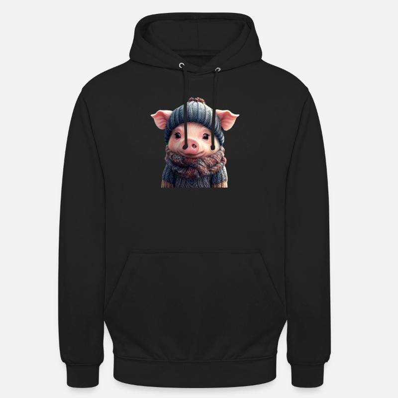Cochon mignon - Sweat-shirt à capuche unisexe - noir