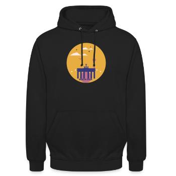 Kiez Couture : le style berlinois - Sweat-shirt à capuche unisexe - noir - Devant - Alina (178cm) & Michal (187cm)