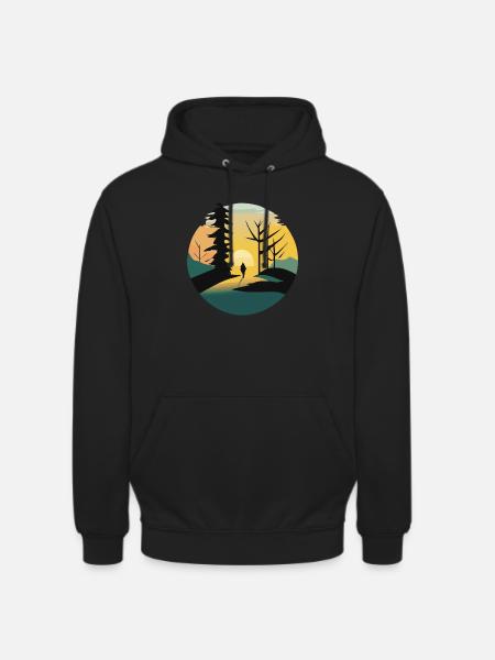 Sunrise in the forest - Unisex Hoodie - black