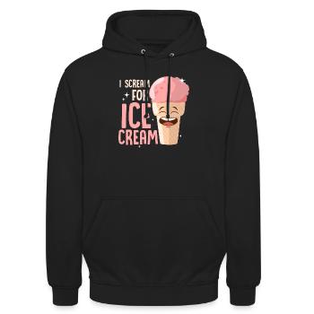 I Scream For Ice Cream Summer Scoop Cone - Unisex Hoodie - Schwarz - Vorne - Alina (178cm) & Michal (187cm)