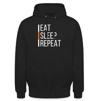 EAT SLEEP REPEAT - Sweat-shirt à capuche unisexe - noir - Devant - Alina (178cm) & Michal (187cm)