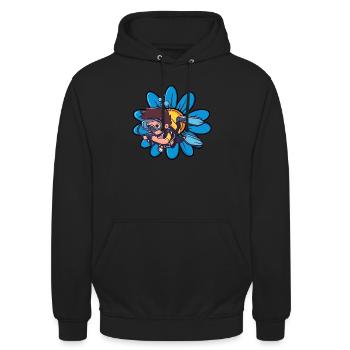 Taucher Diver Taucherbrille - Unisex Hoodie - Schwarz - Vorne - Alina (178cm) & Michal (187cm)