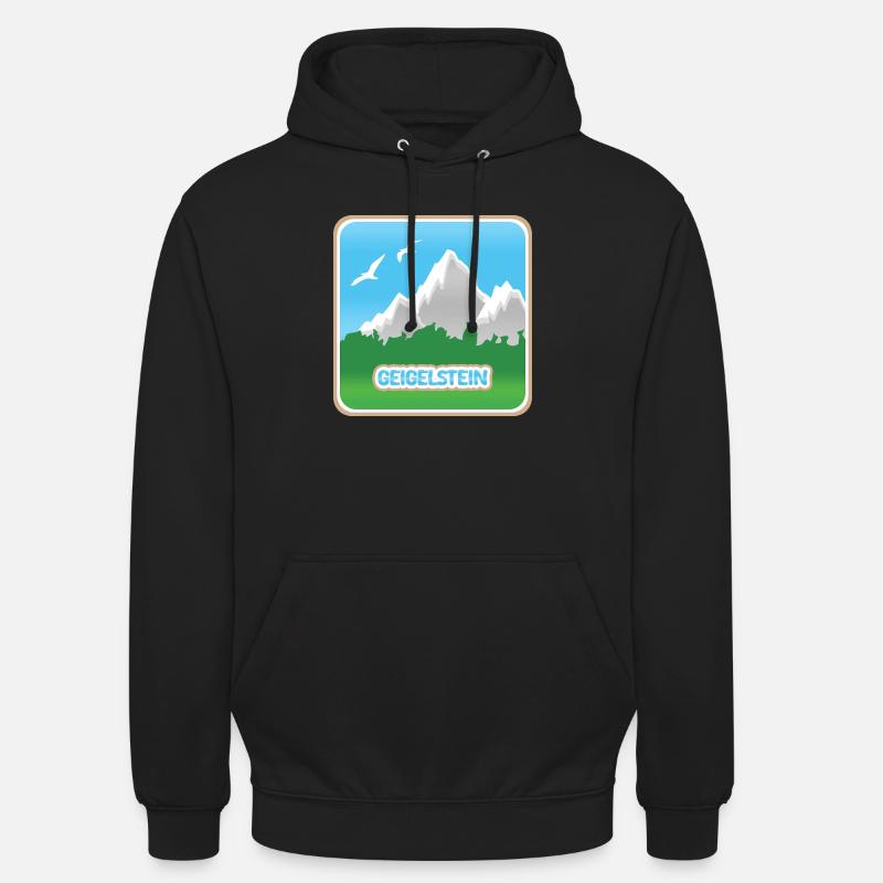 Geigelstein - Sweat-shirt à capuche unisexe - noir