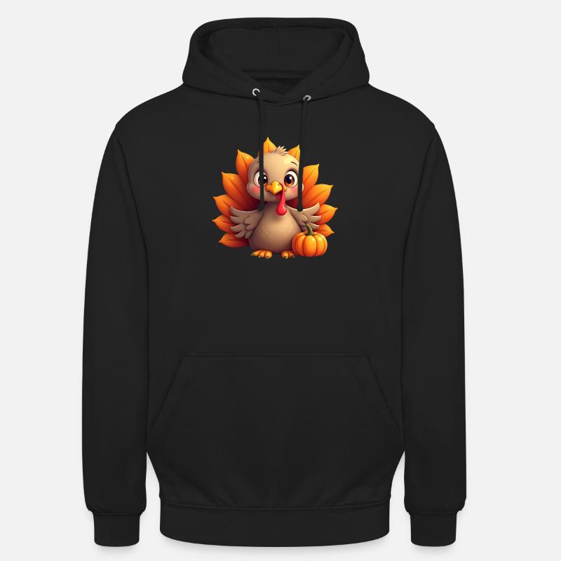 Bébé dinde de Thanksgiving - Sweat-shirt à capuche unisexe - noir