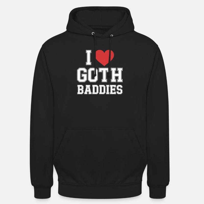 Ich Herz Goth-Bösewichte - Unisex Hoodie - Schwarz