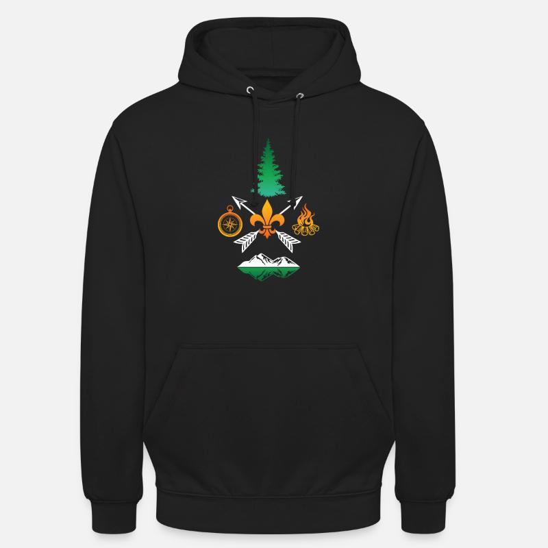 Boy Scout Campfire Compass Nature - Sweat-shirt à capuche unisexe - noir
