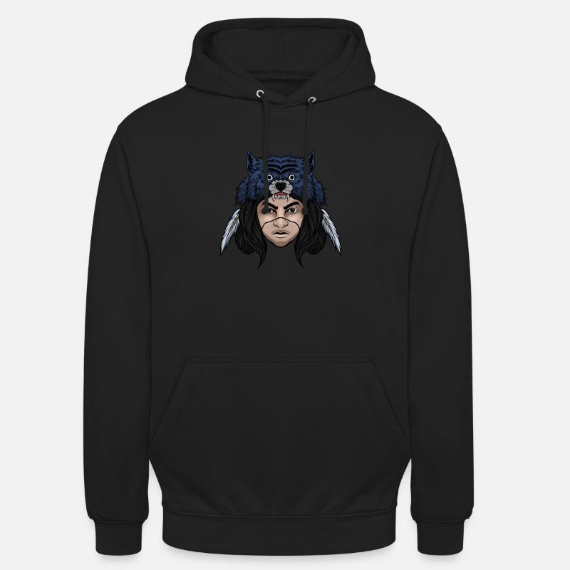 Loup - Sweat-shirt à capuche unisexe - noir