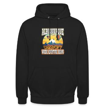 Albuquerque Ballon New Mexico Heißluftballon - Unisex Hoodie - Schwarz - Vorne - Alina (178cm) & Michal (187cm)