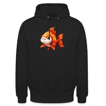 Goldfisch High Quality Goldfish - Unisex Hoodie - Schwarz - Vorne - Alina (178cm) & Michal (187cm)