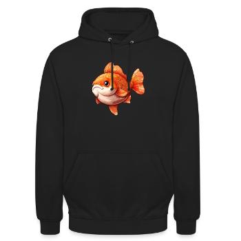 Goldfisch High Quality Goldfish - Unisex Hoodie - Schwarz - Vorne - Alina (178cm) & Michal (187cm)