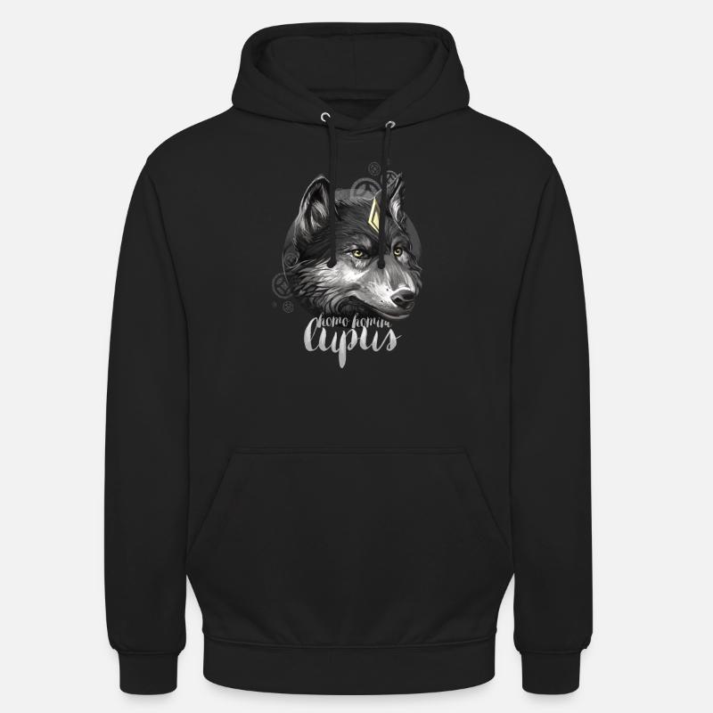 wolf1 - Sweat-shirt à capuche unisexe - noir