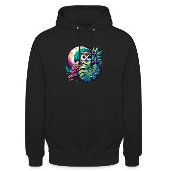 Magie de la chouette au pouvoir symbolique - Sweat-shirt à capuche unisexe - noir - Devant - Alina (178cm) & Michal (187cm)