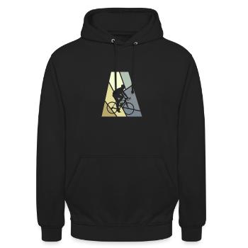 Cycling Cycling Route Cyclists - Unisex Hoodie - black - Front - Alina (178cm) & Michal (187cm)