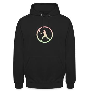 Squash Players Rackets Squash Rackets - Unisex Hoodie - black - Front - Alina (178cm) & Michal (187cm)