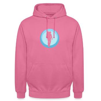 Backpacking Backpacker Pilgrims - Unisex Hoodie - pink - Front - Alina (178cm) & Michal (187cm)