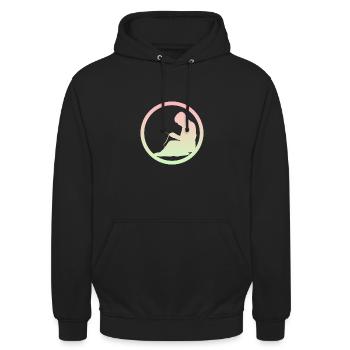 Häkeln Wolle Nadel - Unisex Hoodie - Schwarz - Vorne - Alina (178cm) & Michal (187cm)