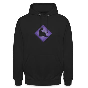 Häkeln Nähen Nadel - Unisex Hoodie - Schwarz - Vorne - Alina (178cm) & Michal (187cm)