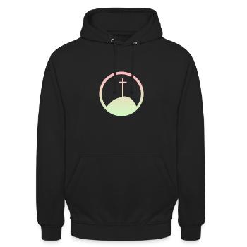 Bible Verse Christ Church - Unisex Hoodie - black - Front - Alina (178cm) & Michal (187cm)